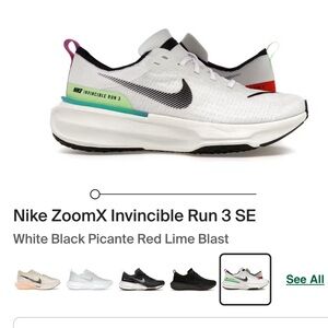 Nike ZoomX Invincible Run 3 SE Sneakers - White, Black, Red, Green